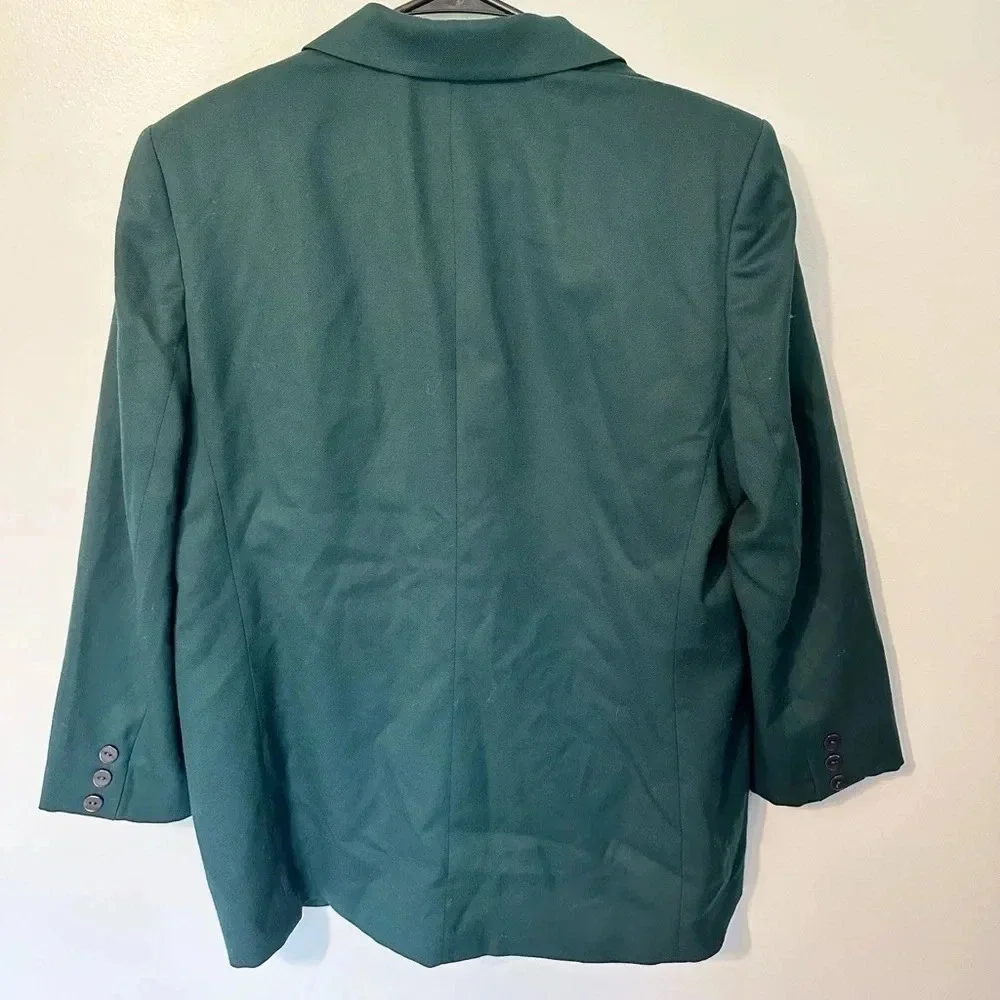 Pendleton Vintage Wool Blazer Jacket Women’s Size 14 Green Classic Lined Buttons